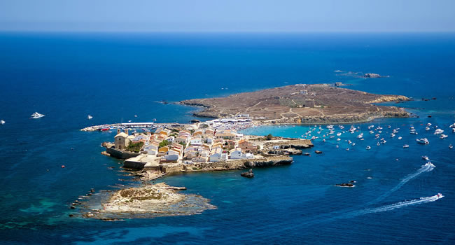 vista aerea de la isla de Tabarca en Alicante